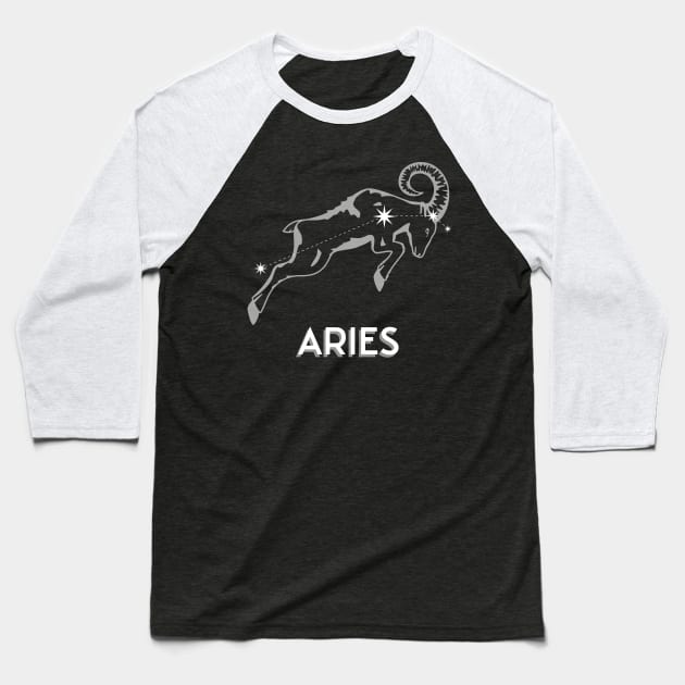 Aries Constellation Baseball T-Shirt by Javisolarte